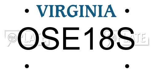 OSE18S Virginia License Plate