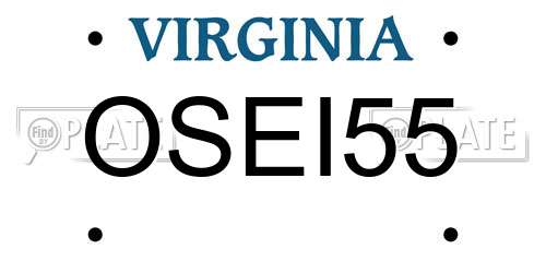 OSEI55 Virginia License Plate