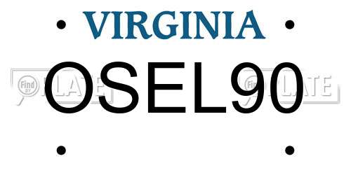 OSEL90 Virginia License Plate