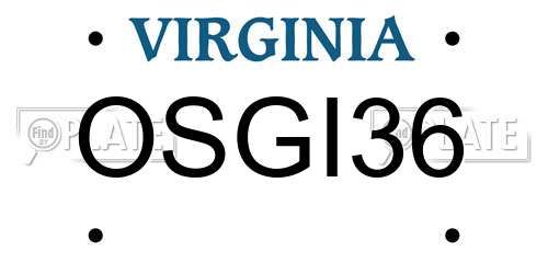 OSGI36 Virginia License Plate