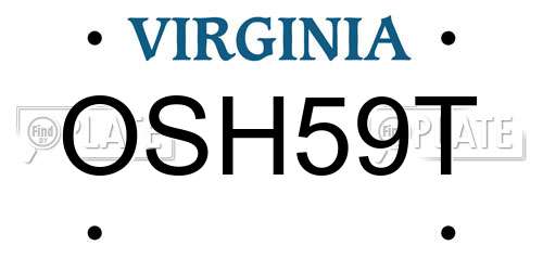 OSH59T Virginia License Plate