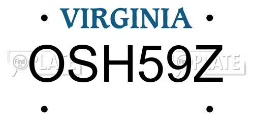 OSH59Z Virginia License Plate