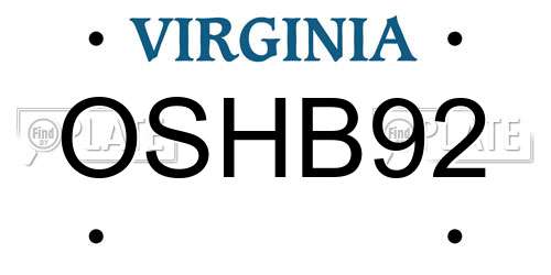 OSHB92 Virginia License Plate