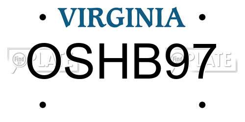 OSHB97 Virginia License Plate