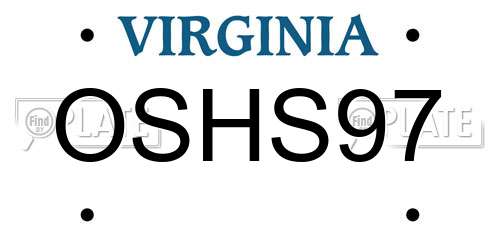 OSHS97 Virginia License Plate