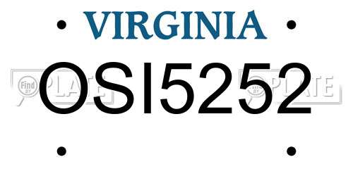 OSI5252 Virginia License Plate