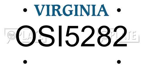 OSI5282 Virginia License Plate