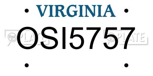 OSI5757 Virginia License Plate