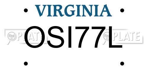 OSI77L Virginia License Plate