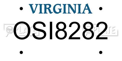 OSI8282 Virginia License Plate