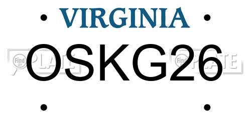 OSKG26 Virginia License Plate