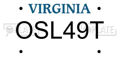 OSL49T Virginia License Plate