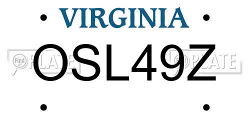 OSL49Z Virginia License Plate