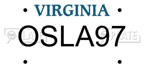 OSLA97 Virginia License Plate