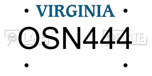 OSN444 Virginia License Plate