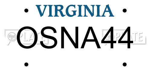 OSNA44 Virginia License Plate