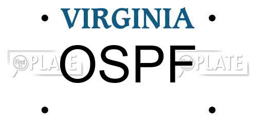 OSPF Virginia License Plate