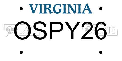 OSPY26 Virginia License Plate