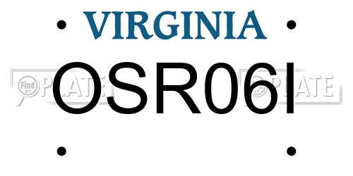 OSR06I Virginia License Plate