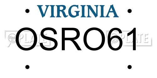 OSRO61 Virginia License Plate