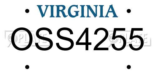 OSS4255 Virginia License Plate