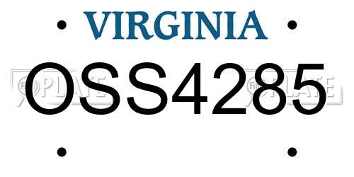 OSS4285 Virginia License Plate