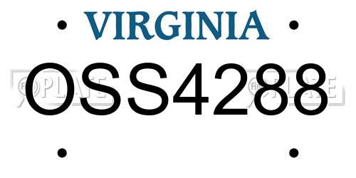 OSS4288 Virginia License Plate