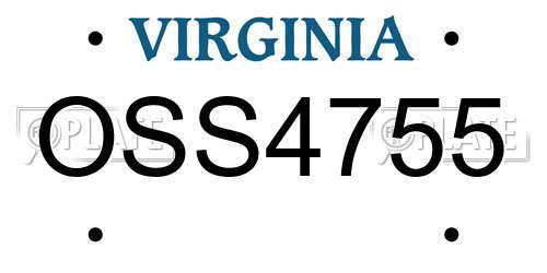 OSS4755 Virginia License Plate