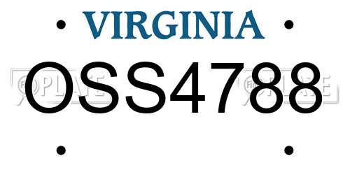 OSS4788 Virginia License Plate