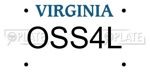OSS4L Virginia License Plate