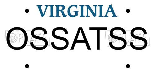 OSSATSS Virginia License Plate