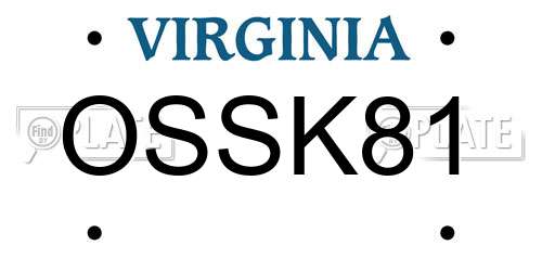 OSSK81 Virginia License Plate