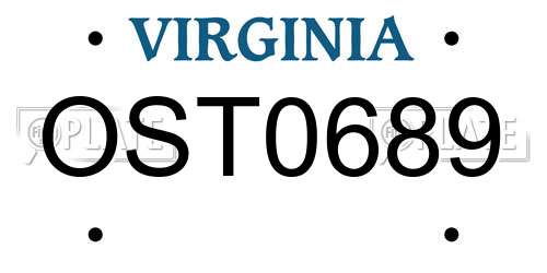 OST0689 Virginia License Plate