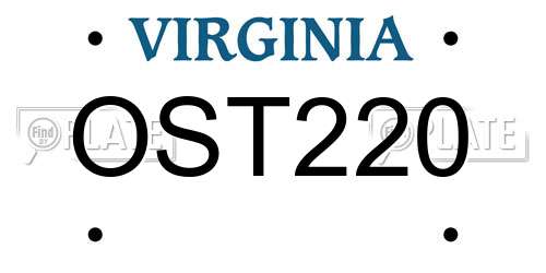 OST220 Virginia License Plate