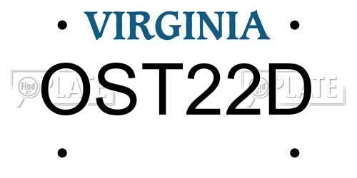 OST22D Virginia License Plate