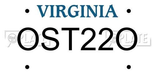 OST22O Virginia License Plate
