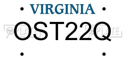 OST22Q Virginia License Plate