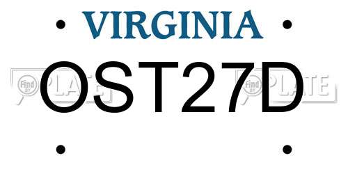 OST27D Virginia License Plate