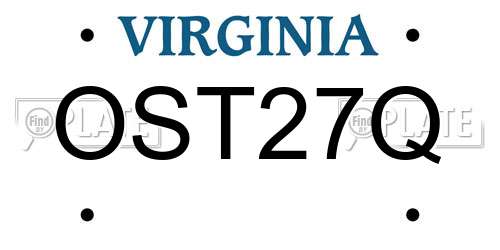 OST27Q Virginia License Plate