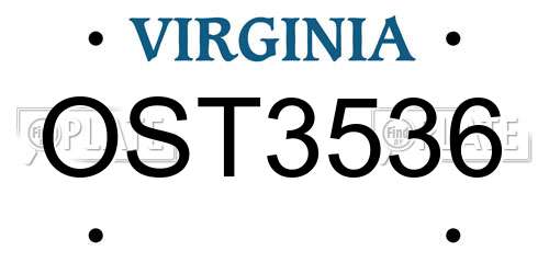 OST3536 Virginia License Plate