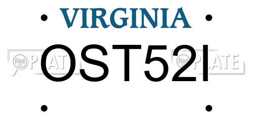 OST52I Virginia License Plate