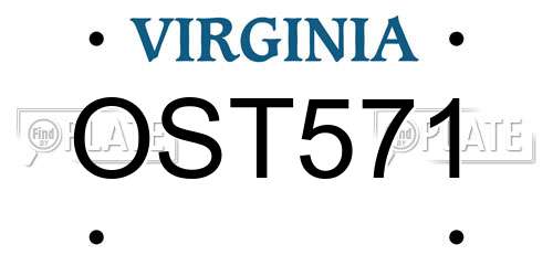 OST571 Virginia License Plate