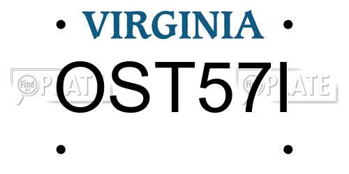 OST57I Virginia License Plate