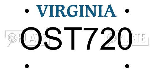 OST720 Virginia License Plate