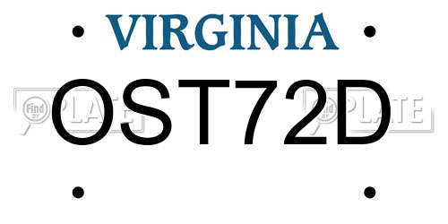 OST72D Virginia License Plate