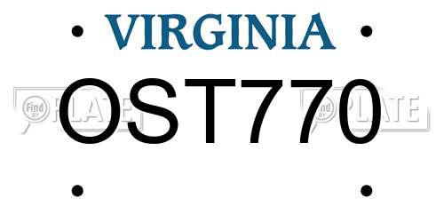 OST770 Virginia License Plate