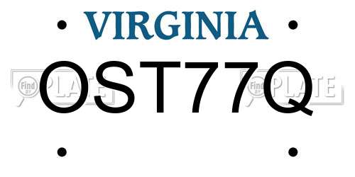 OST77Q Virginia License Plate