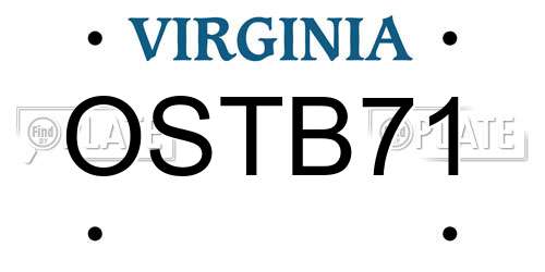 OSTB71 Virginia License Plate