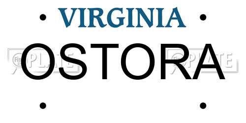 OSTORA Virginia License Plate