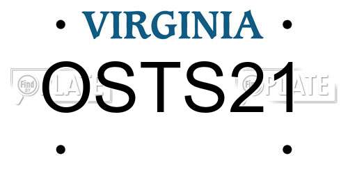 OSTS21 Virginia License Plate